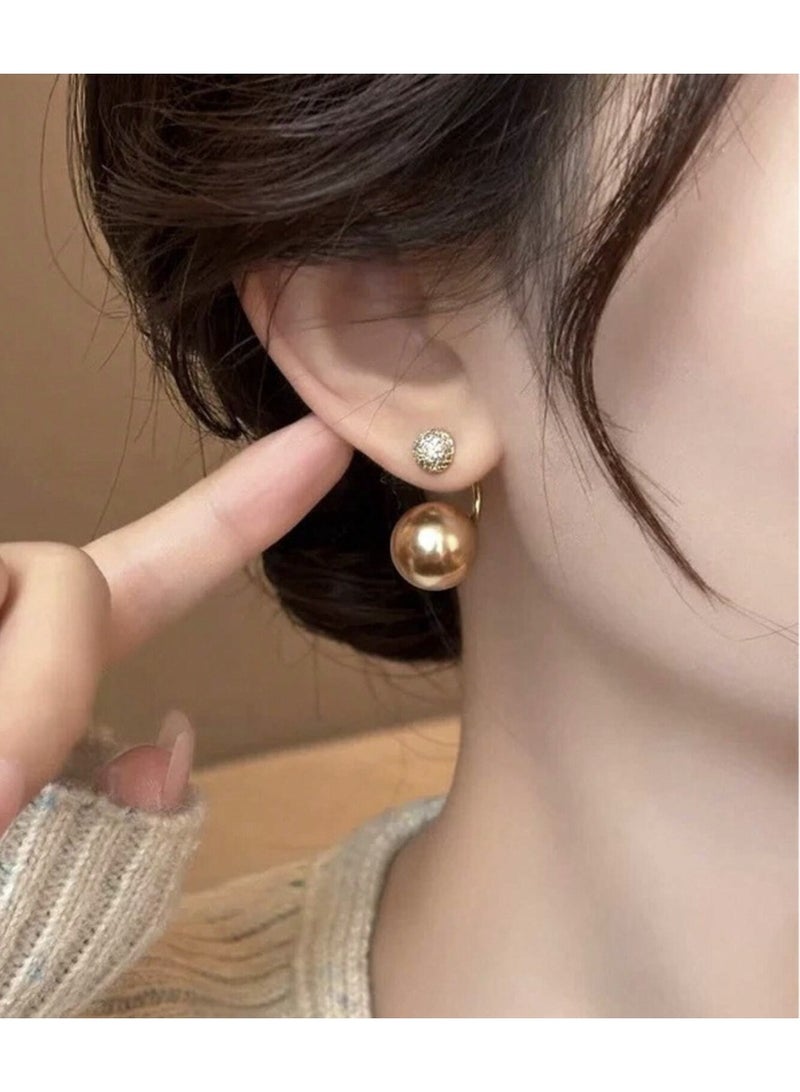 ڤيا أقراط لؤلؤية فاخرة بتصميم أنيق للنساء فاخرة - Image 1